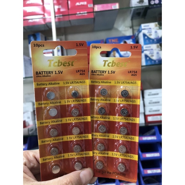 ️ pin lr754 ag5 tcbest pin đồng hồ đeo tay ag5,lr754 1.55v, pin cúc nút áo nhỏ lr754 ag5 pin đồng xu lr754
