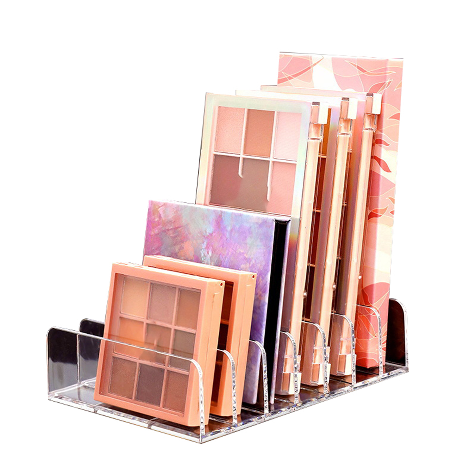 7 Cavity Multi-layer Storage Case Individual Grid Easy to Use Acrylic Makeup Storage Shelf for Home