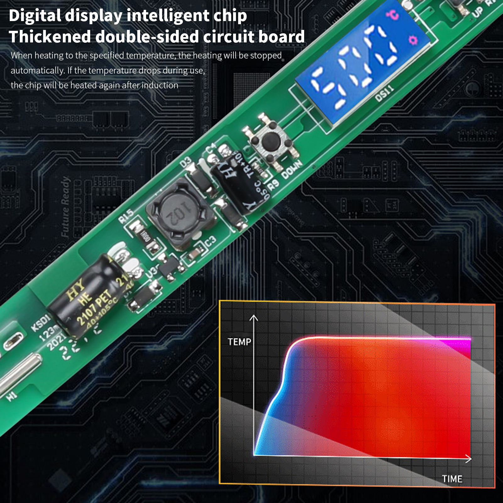808H Digital Display Adjustable Temperature Constant Temperature Electric Soldering Iron 80W (EU)