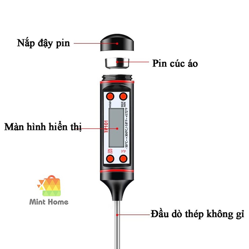 Nhiệt kế đo nhiệt độ nước pha sữa cho các mẹ