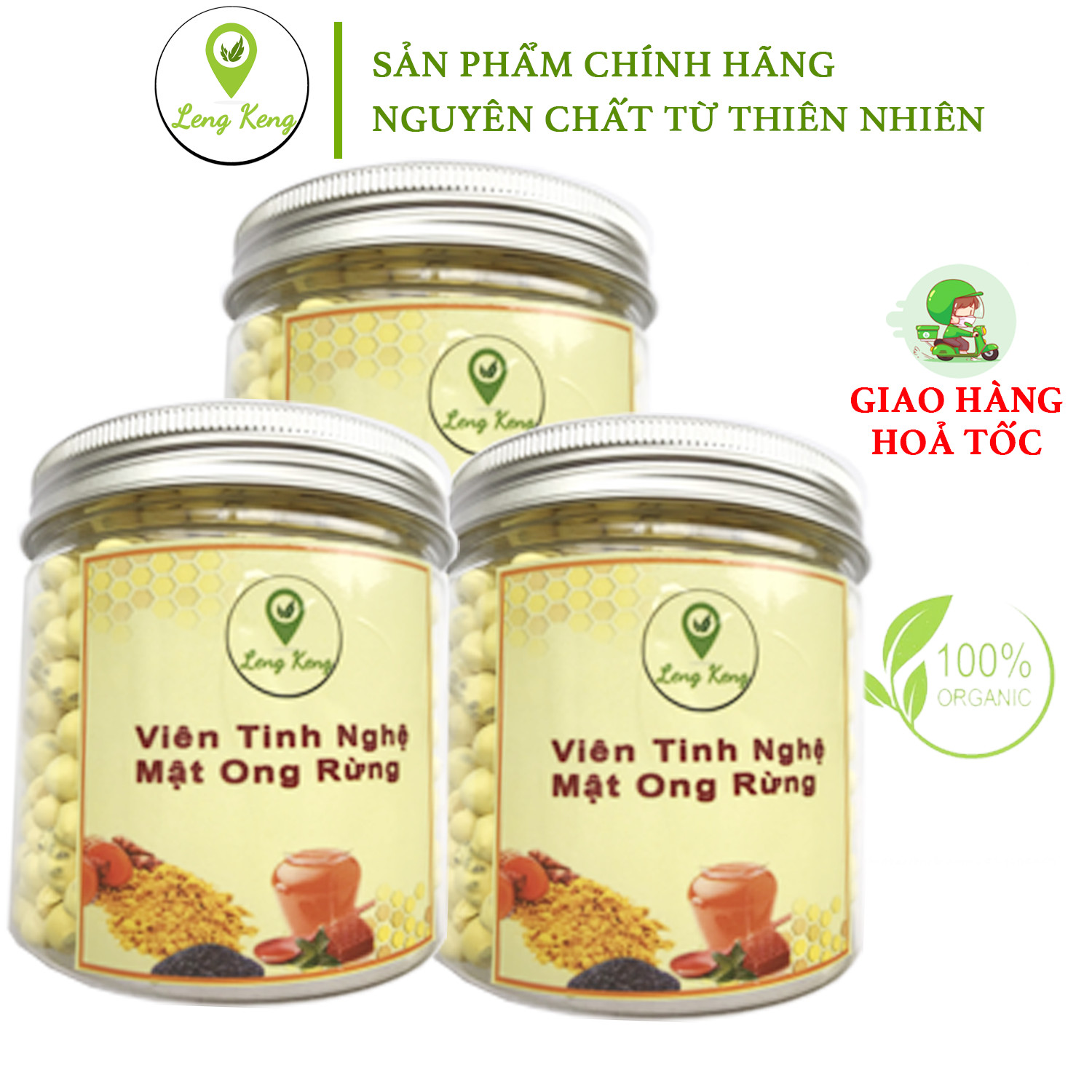Viên Tinh Nghệ Mật Ong Rừng Hạt Chia Nguyên Chất