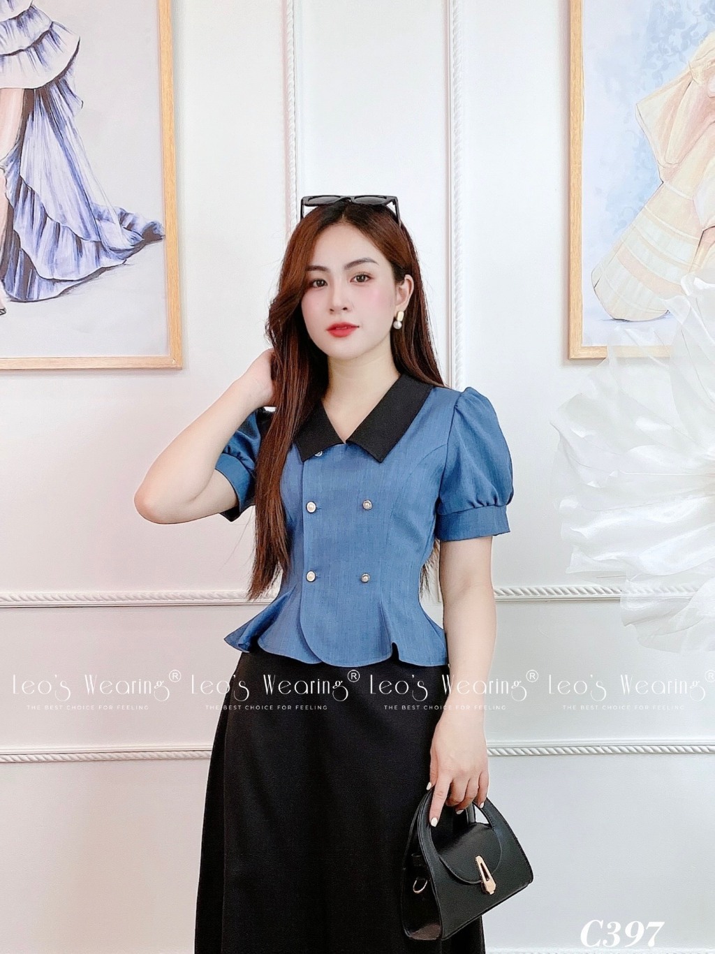 C396 LEOSWEARING set váy công sở