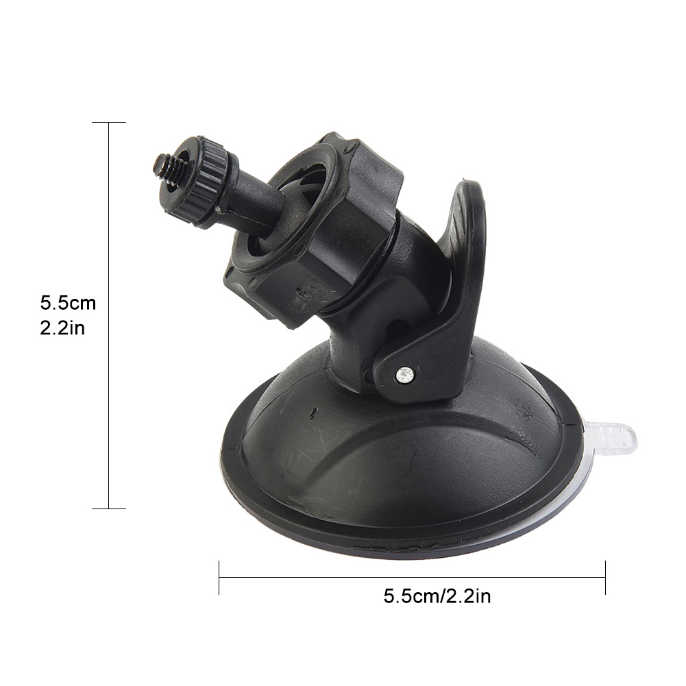 【Limited edition】 Car Mount Recorder Bracket Dash Cam Holder Camera Stand Suction Cup Black ABS Rotatable.