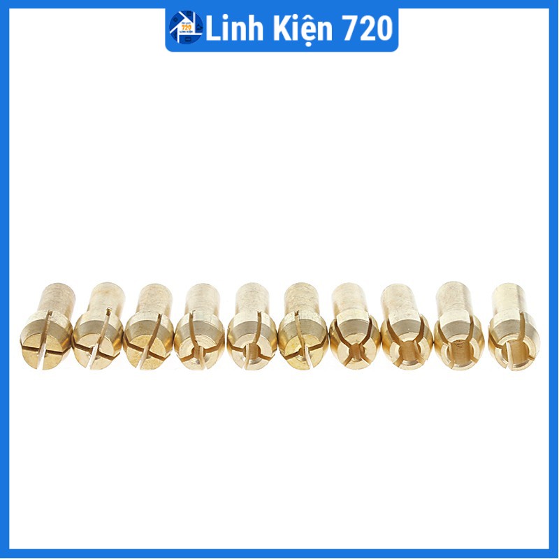 Combo 10 đầu kẹp mũi khoan lỗ trục 2.3mm/3.17mm
