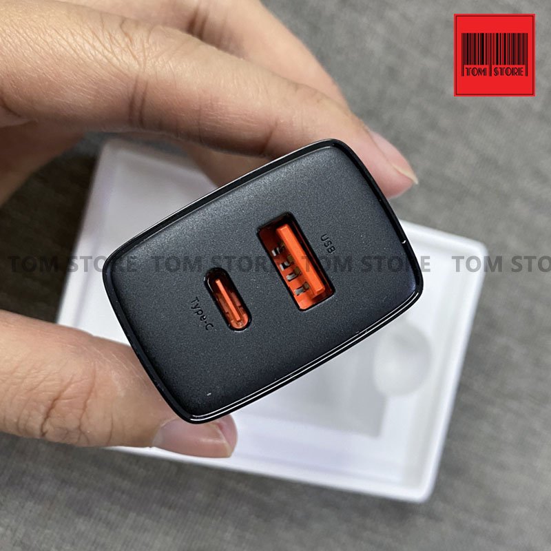 Củ sạc nhanh 20w Baseus Compact Quick Charger 2 cổng USB + USB C, 20W PD/QC 3.0 Multi Quick Charge Support, củ sạc 20w sạc nhanh cho iphone, ipad