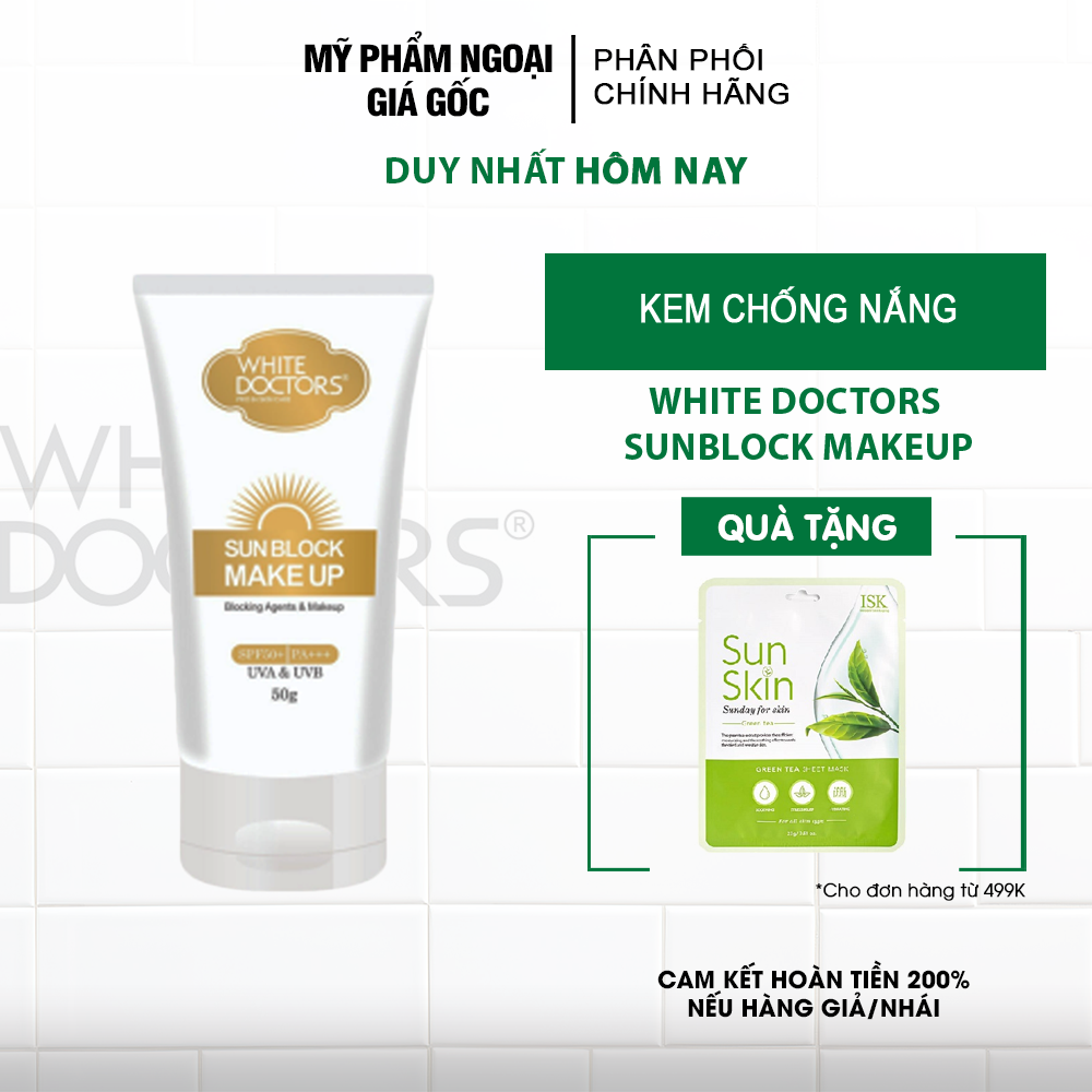 Kem trang điểm chống nắng dưỡng trắng da mặt White Doctors - SunBlock Makeup