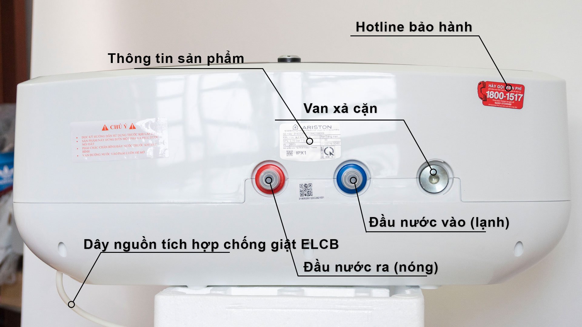 ARISTON SL2 LUX-D 20/30L - Bình nóng lạnh gián tiếp