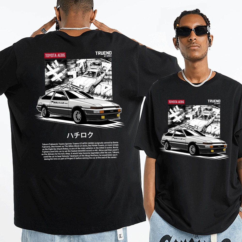 Toyota ae86 trueno initial d edition t-shirt japanese streetwear t shirt fashion casual loose tee shirt harajuku unisex tshirts xs-4xl-5xl-6xl