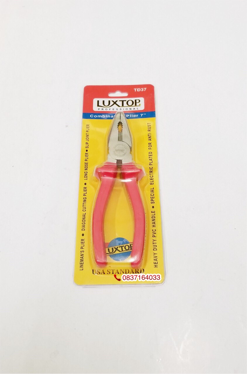 Kìm điện LUXTOP -  tay màu đỏ  8/200mm