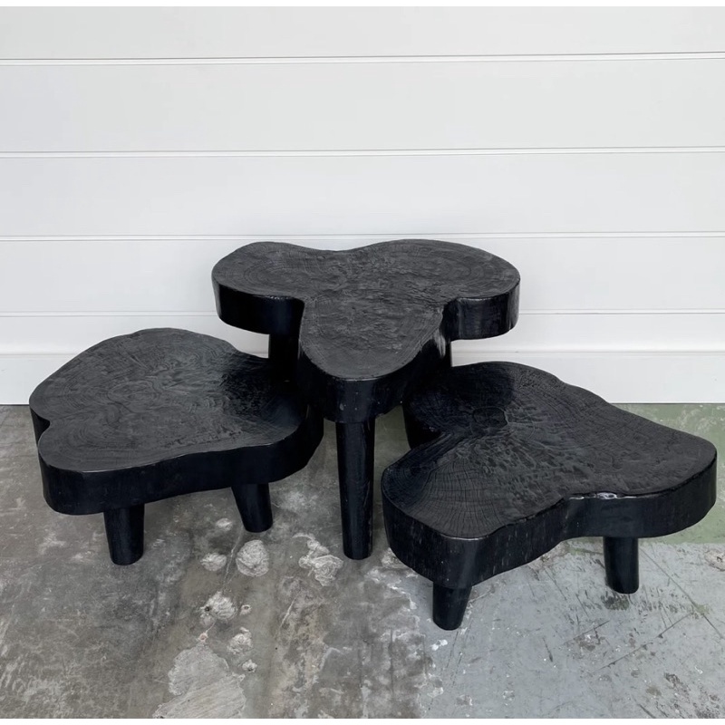 Ghế/Bàn Gỗ Sơn Đen Phong Cách Rustic, Minimalism