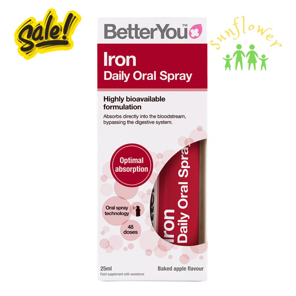 Bổ sung Sắt dạng xịt Better You Iron Daily Oral Spray 25ml cho bé từ 1 tuổi của Anh