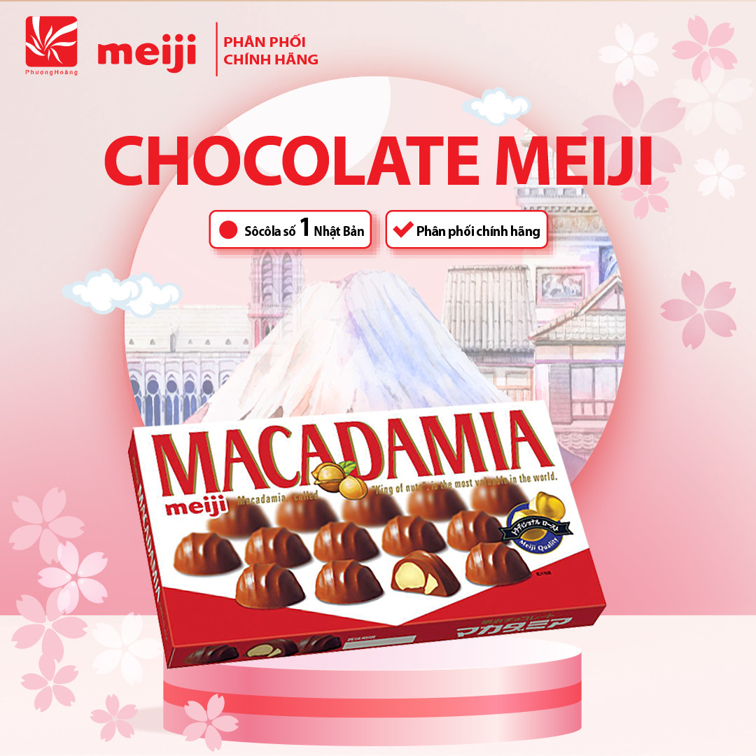 [ CHOCOLATE MEIJI ]Nhân Hạt Mắc Ca Chocolate 64g
