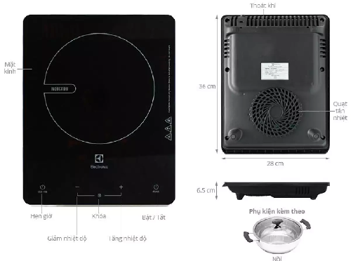 Freeship-Bếp điện từ đơn Electrolux ETD29MKC -1847876845- [Điện Máy Cát Chinh - Hàng chính hãng]]