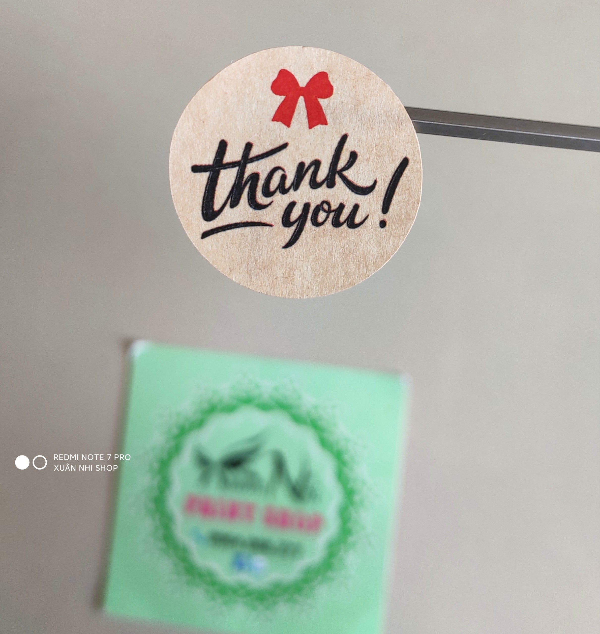 Sticker Thank You giấy kraft cổ điển