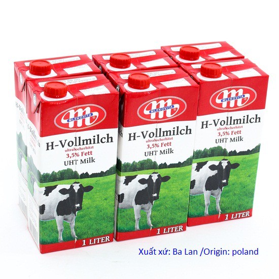 Sữa tươi Mlekovita Ba Lan hộp 1L