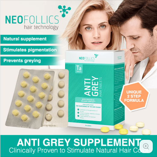 Neofollics Anti Grey Hair Supplement. Stimulate Production of Melanin and  Supplement Catalase to maintain Natural Hair Colour | Lazada Singapore