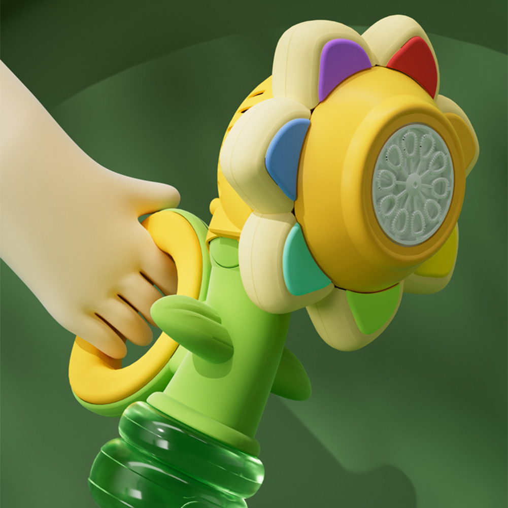 PinShang Sunflower Bubble Machine With Colorful Lights Seven Color Flower Rockable Automatic Bubble Blower Maker Toys Gifts For Kids. 