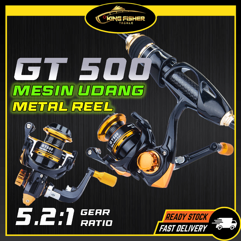 KFT GT 500 GT500 Mesin Pancing Metal Fishing Reel Ultralight Reel Ultra  Light Reel Mini Spinning Reel 5.2:1 Weight 140G