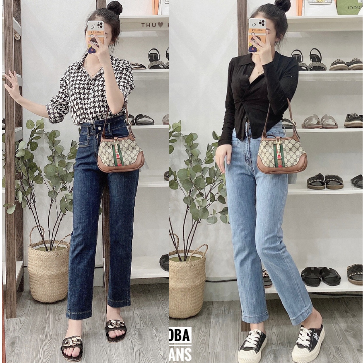 [FREESHIP] Jeans Nữ Ống Đứng LA'COBA Gấu Cuộn[DSP20-3.207]