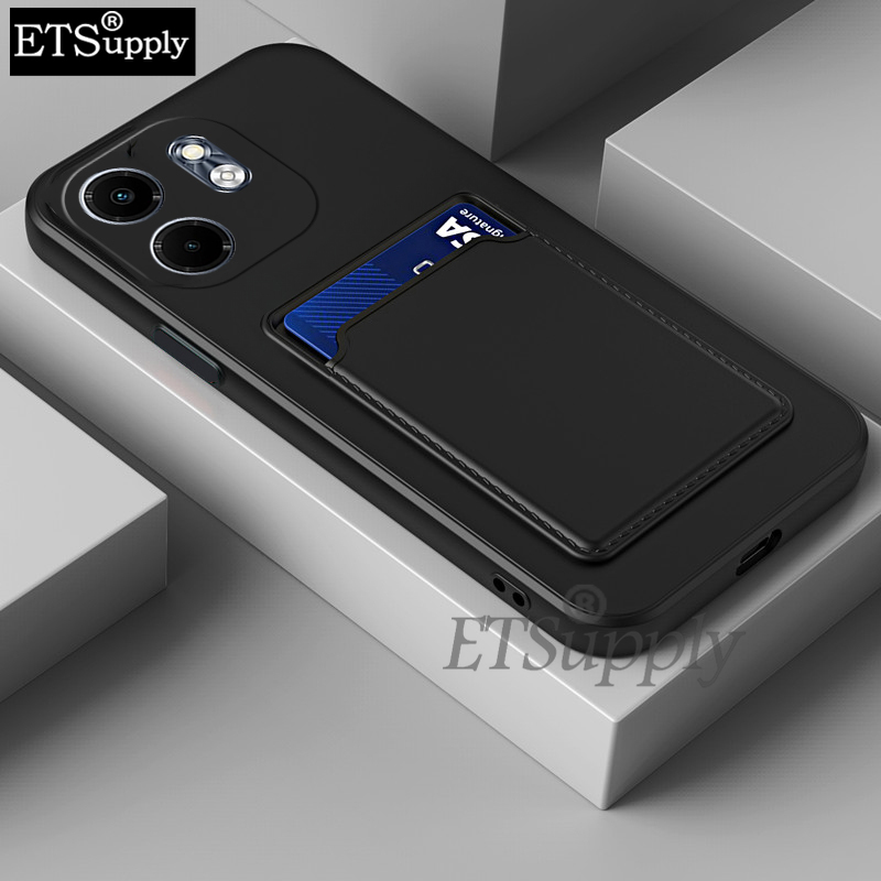 Phone case infinix Smart 9 Case Soft Card Holder Slot Silicone Wallet Back cover infinix Smart9