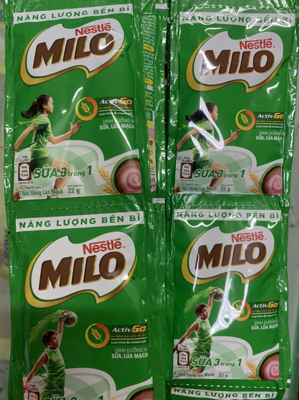 Milo bột dạng gói 22g x dây 10 gói (Date mới)