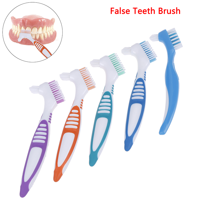 Denture Cleaning Brush Dedicated Denture False Teeth Brush Oral Care Tooth Brush.