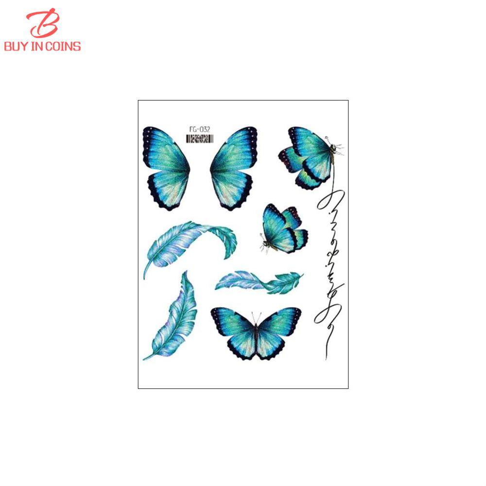 BC 1PC Waterproof Pink Butterfly Tattoo Sticker Dream Collection Wing Butterfly Pink Face Tattoo Sticker Summer Party