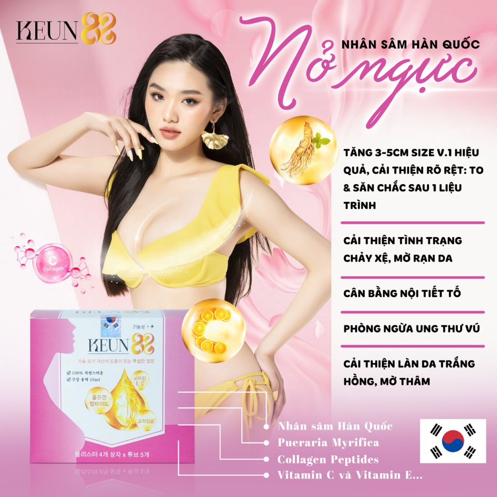Nở ngực nhân sâm keun88 tăng vòng 1 nhân sâm hàn quốc