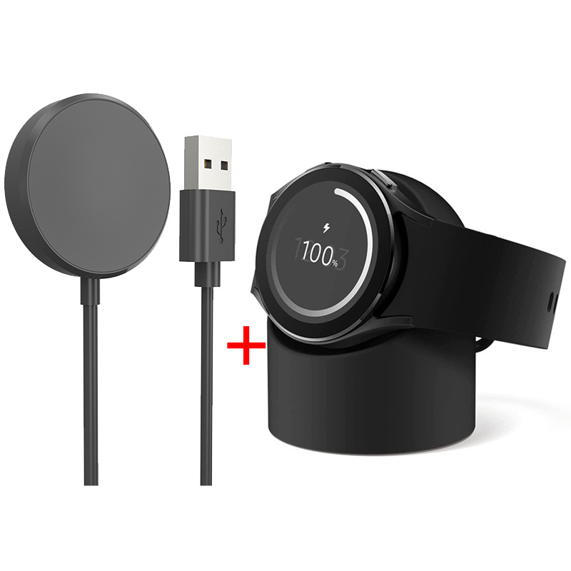 Cho Samsung Galaxy Watch 6 5 4 3 Đế sạc không dây cáp sạc và đứng silicon