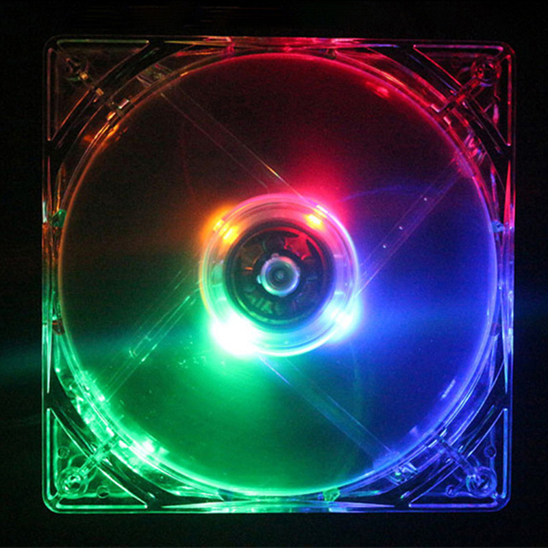 80mm Led Fan Frame 80mm LED Computer PC Fan 8025 Silent Cooling Fan 12V LED Luminous Chass ...