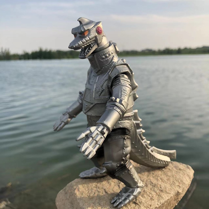 Action Figures 1974 Godzilla King Of The Monsters Gift Blue And Silver Mecha Godzilla Movie Soft Glue 17Cm Action Figure Collection Kids Toys