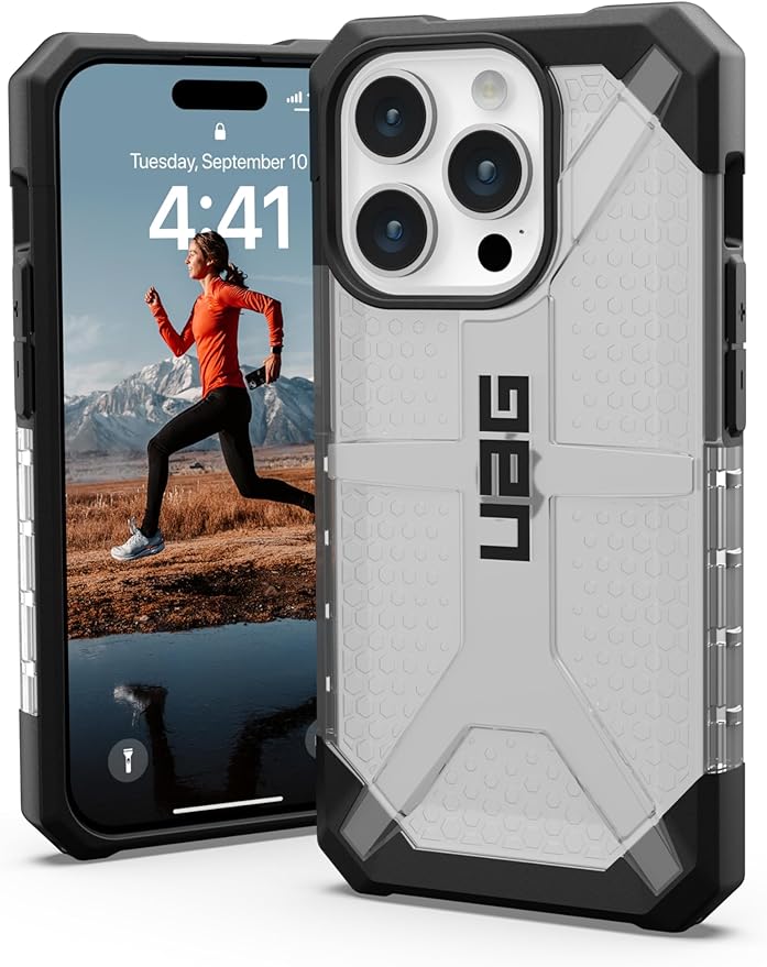 UAG Case Compatible with iPhone 15 Pro Max 15 Plus Case Plasma Ice Rugged Transparent Clear Military Grade Drop Tested Protective Cover