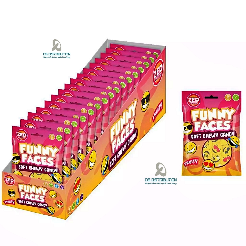 Kẹo mặt cười Funny Faces kẹo dẻo trái cây Zed Candy