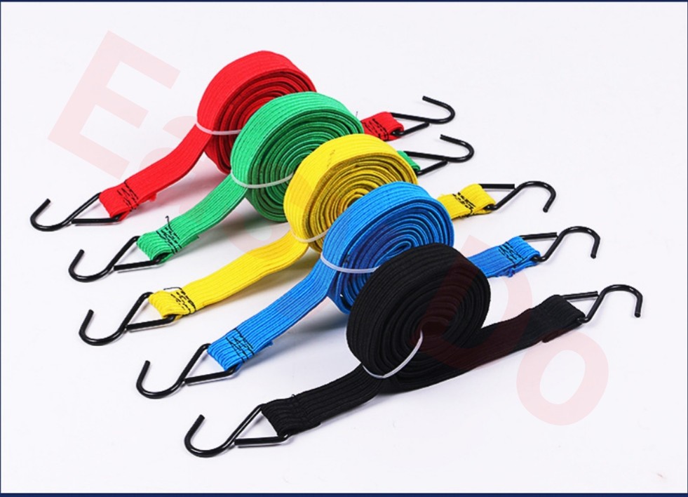 Multipurpose Rubber Belt Bag Bicycle Luggage Rope Hook Tali Getah