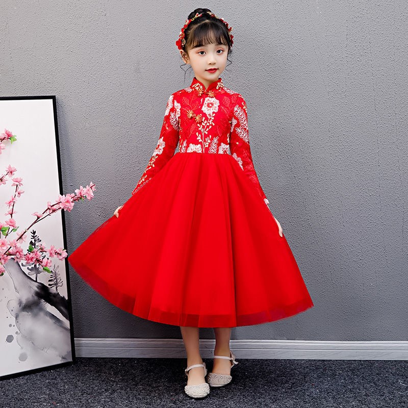 Hán 4 phục tích đầm Dương đột quỵ trẻ em cổ trang Xuân Thu tay áo chính váy cô gái