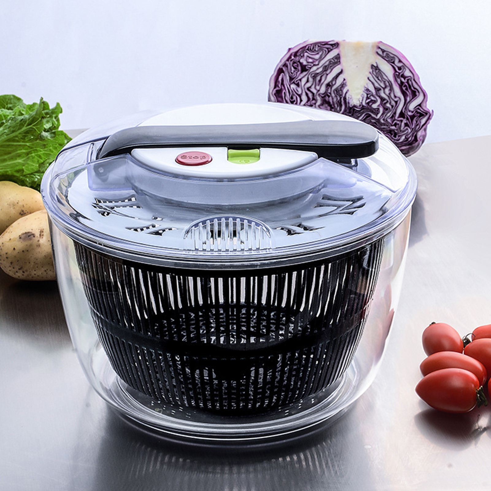 muduan Easy-to-use Fruit and Vegetable Dryer Efficient 5l Vegetable Dehydrator Salad Spinner Perfect for Homes Large Capacity Convenient Fruit Washer Ideal for Home Kitchen