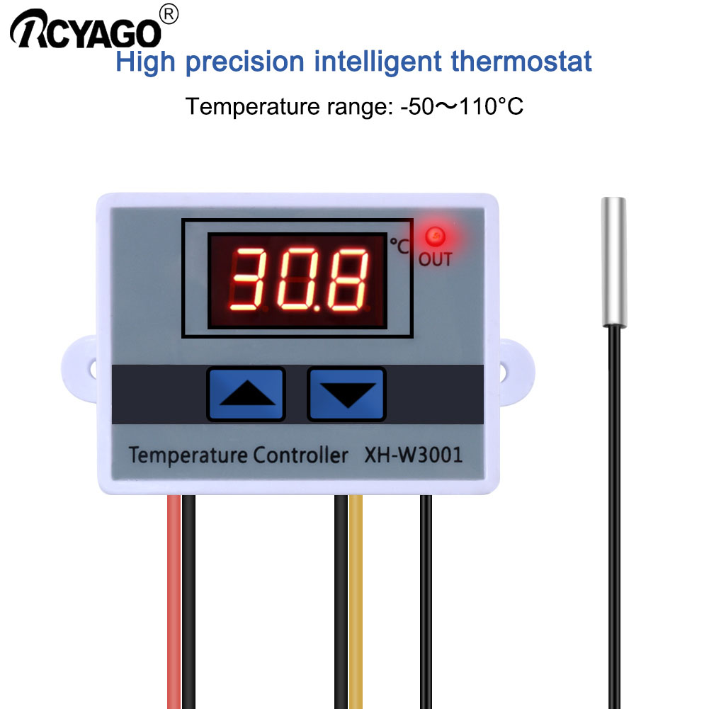 RCYAGO Bộ điều nhiệt kỹ thuật số LED 220V công tắc điều khiển nhiệt độ cho bể cá/ máy ấp trứng-INTL