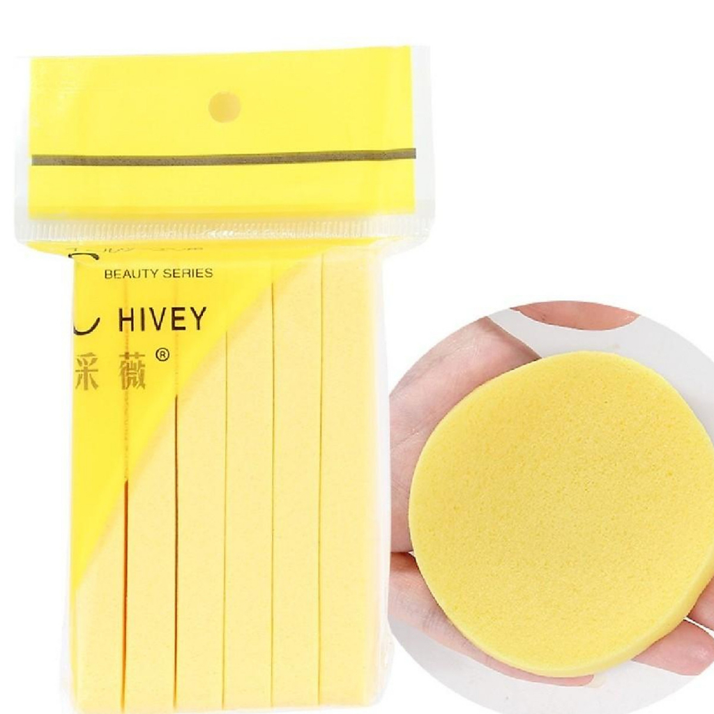 Bông nở rửa mặt Chivey - Bọt biển rửa mặt Chivey - Bịch 12 miếng
