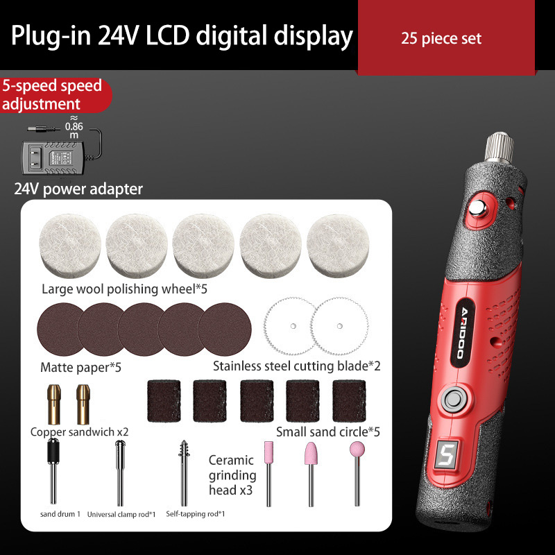 Electric grinder, small handheld polishing and polishing machine, electric carving tool, jade and wood carving small electric drill Hand grinder