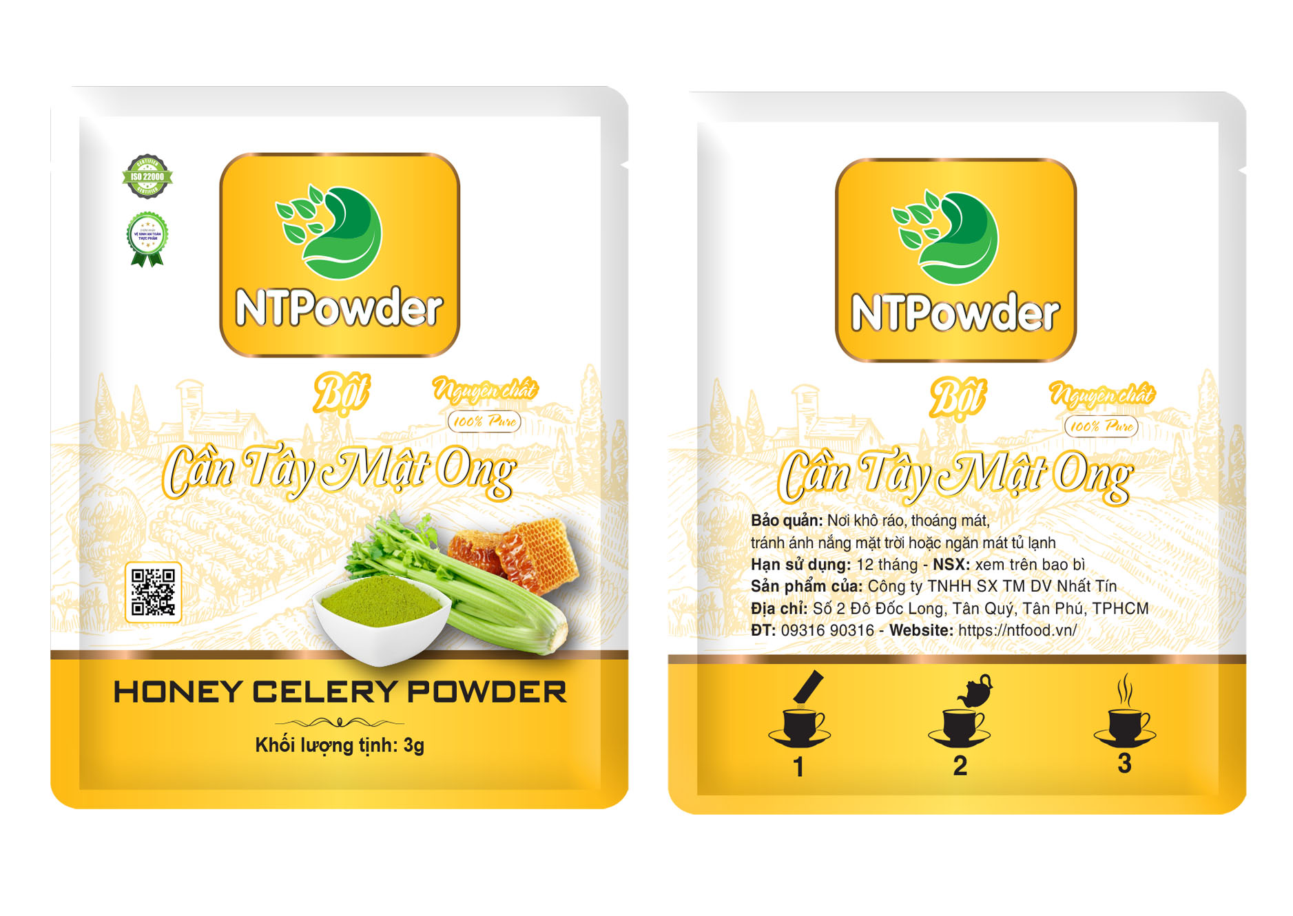 Bột cần tây mật ong sấy lạnh ntpowder 100gr / 60gr / 50gr - nhất tín food
