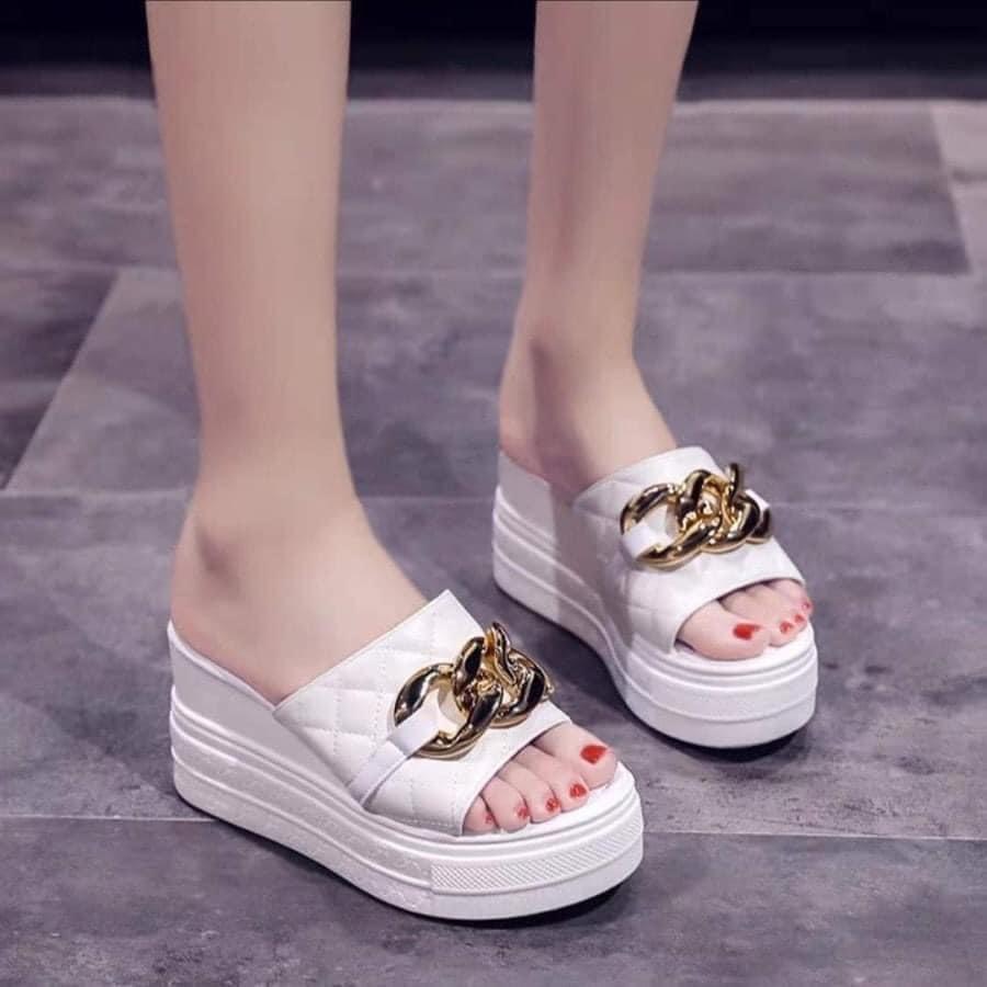 (From nhỏ tăng 1 size) Dép đế xuồng đế đúc quai cách điệu