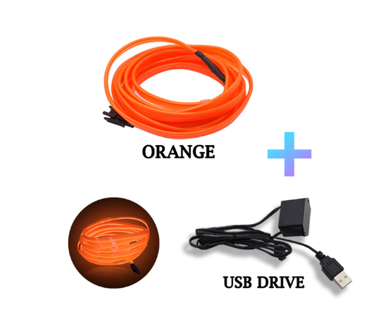 NEW 【Innovative design】1m/3m/5m Wire Led Strip Neon Light Car Interior ...