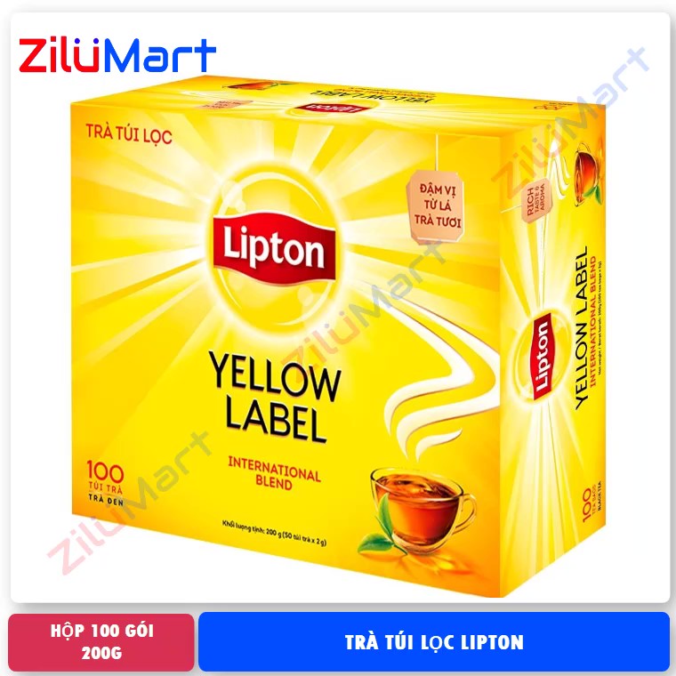 Trà đen túi lọc lipton nhãn vàng 100 gói x 2g loại 200g - ảnh sản phẩm 1