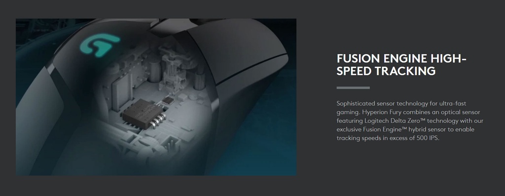 【100% Original】Logitech G402 Hyperion Fury Wired Gaming Mouse, 4,000 Dpi, 8 Programmable Buttons