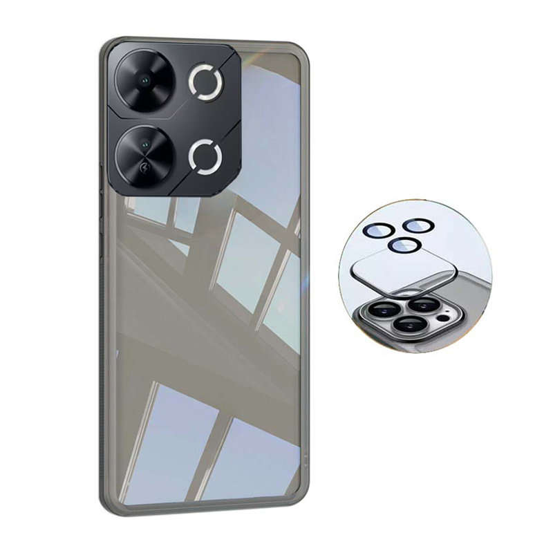 For itel P65 Case Camera Protection Semi Transparent Soft Silicone Shockproof with Lens Protector Films for itel P65 Back Cover. 