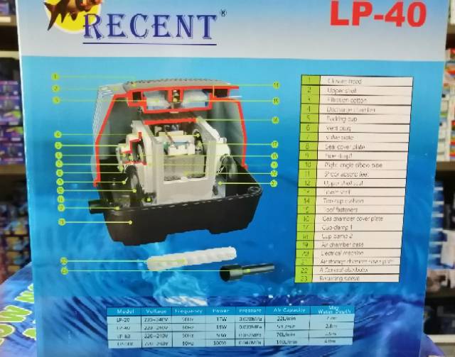 Mesin Aerator Airpump Aerator udara RECENT LP 40