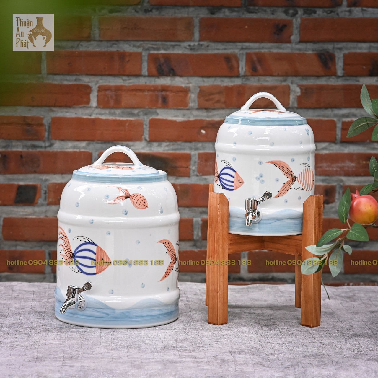Bình đựng nước 4 lít gốm sứ Bát Tràng