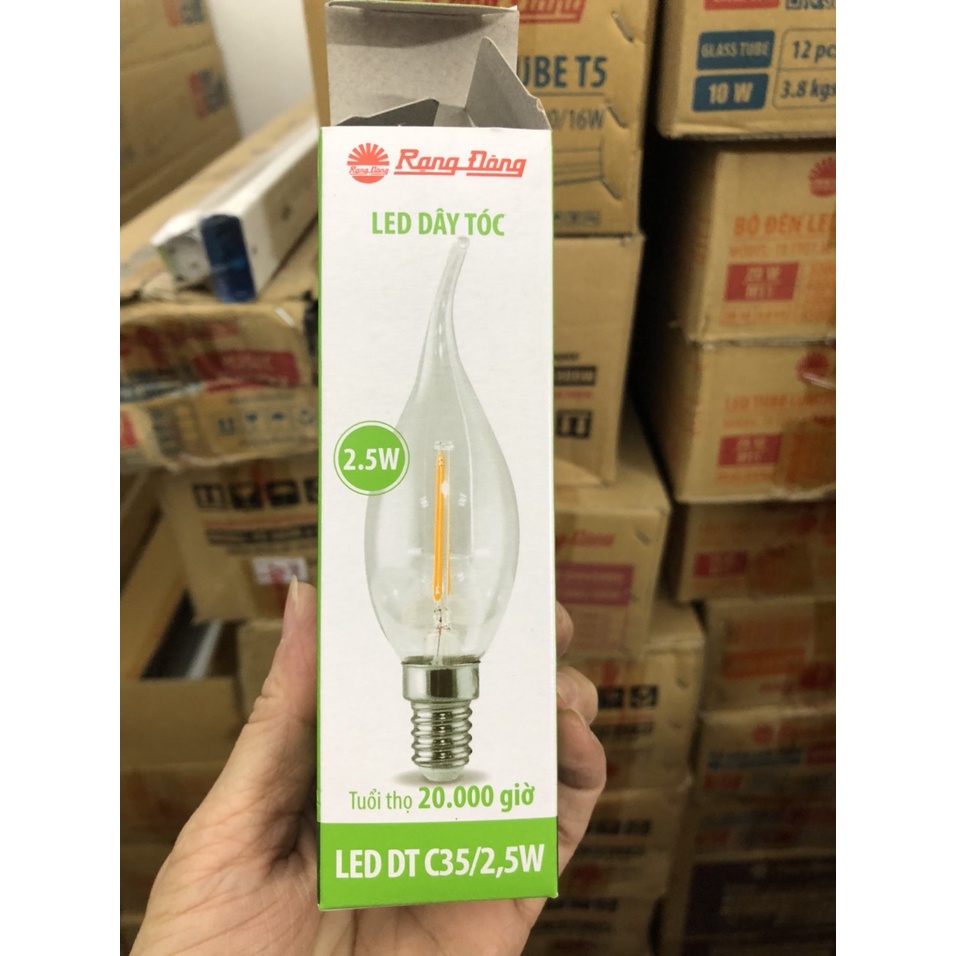Bóng đèn LED NẾN DÂY TÓC 2.5W Model: C35/2,5W E14 ánh sáng vàng