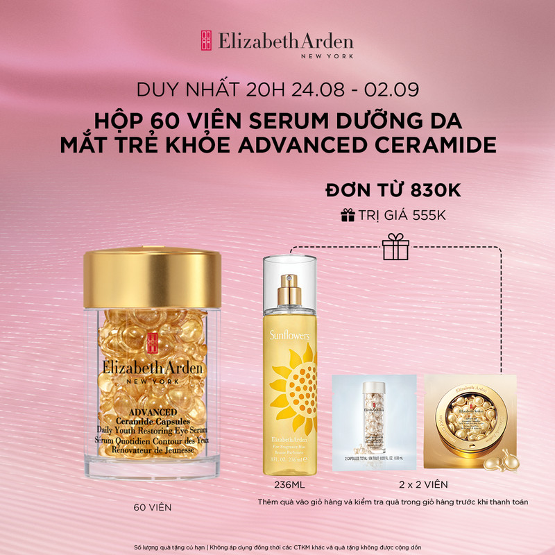 Hộp 60 viên nang tinh chất dưỡng mắt Elizabeth Arden Advanced Ceramide Capsules Daily Youth Restoring Eye Serum