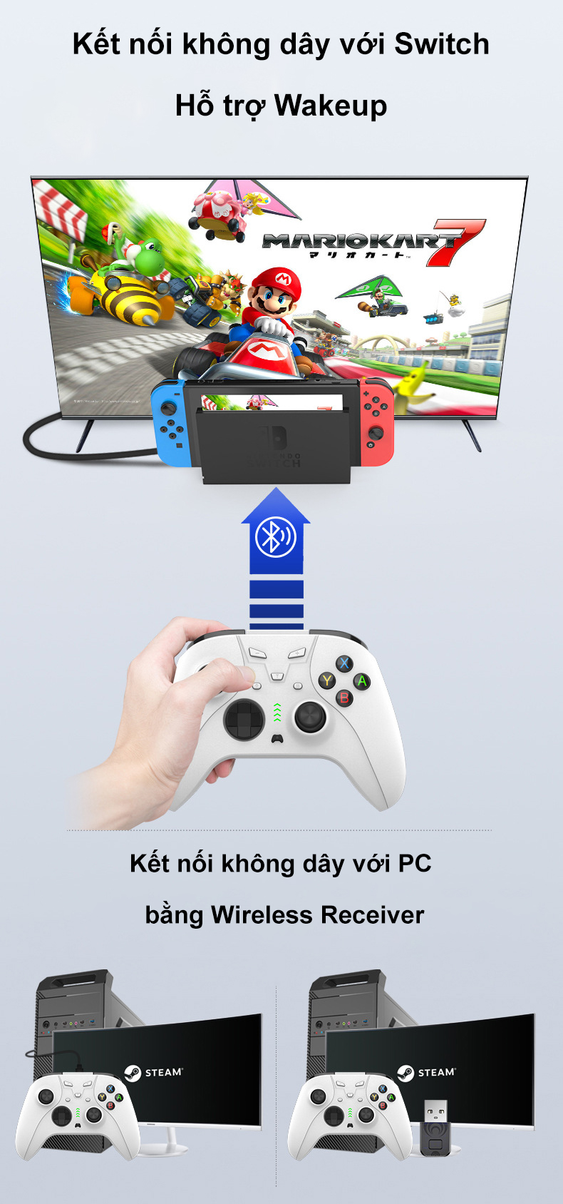 Tay cầm chơi game Aolion Switch Pro cho Switch / PC / Mobile